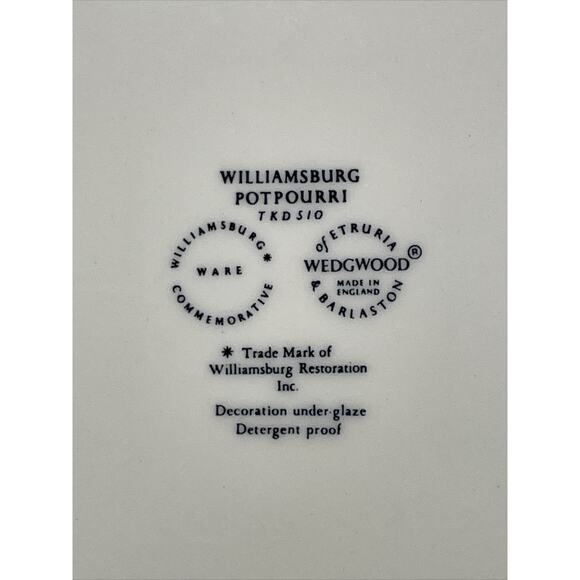 Wedgwood of Etruria Williamsburg “Potpourri” SALAD PLATE 8.5" Off White w Bird - Picture 10 of 10